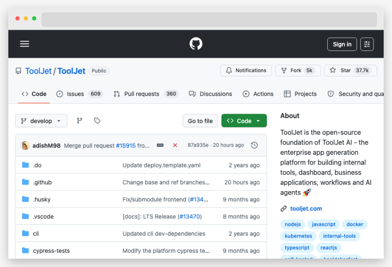 ToolJet — 开源低代码框架,用拖拽方式快速构建内部工具和应用-壹联网络
