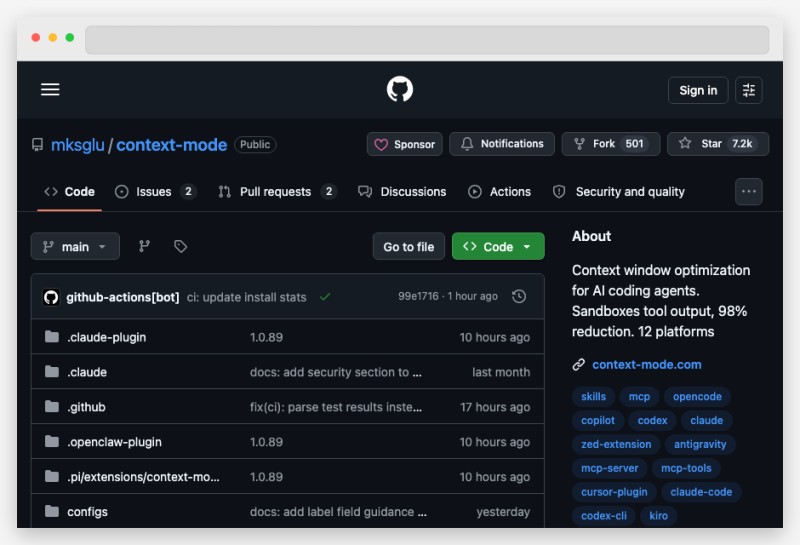 【AI Coding神器】Context Mode: 让AI编程工具省98%上下文的革命性工具-壹联网络