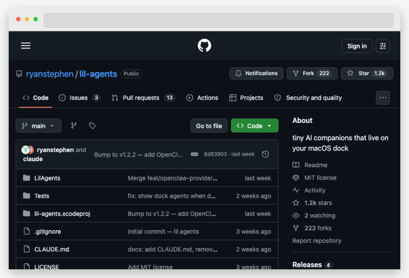 【macOS效率工具】lil-agents: 让AI助手住在你的程序坞,随时待命-壹联网络